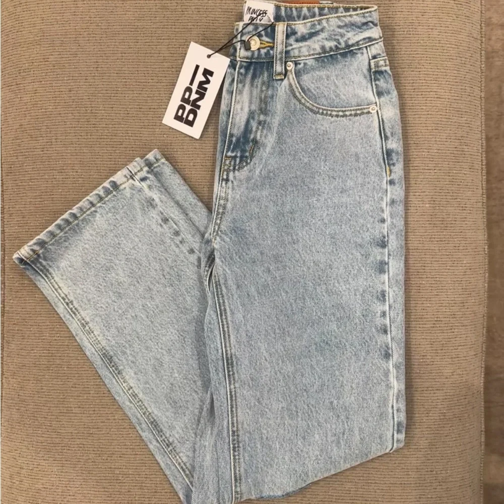 Princess Polly Light Blue Denim Pants - Picture 1 of 6